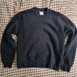 Aritzia Cozy Fleece Black Sweatfleece Perfect Fit Sweatshirt Crew Neck